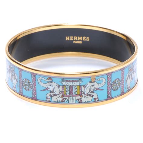 hermes printed enamel bracelet elephants|HERMES Enamel Printed Elephants Grazing Wide Bracelet .